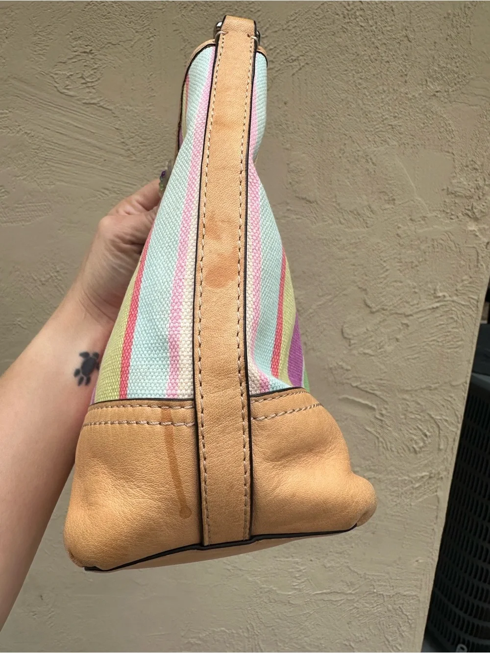 🍭Y2K Coach Hamptons Legacy Striped Canvas Hand Bag 🍭 - Picture 6 of 8